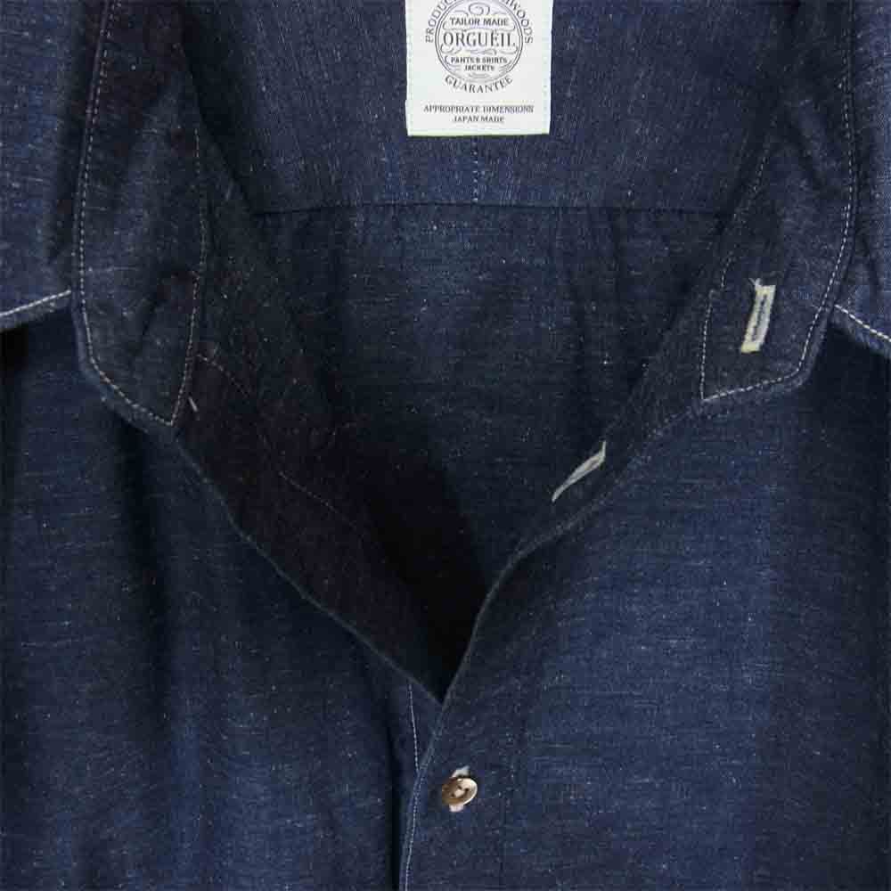 ORGUEIL オルゲイユ OR-5025R Dress Shirt シャンブレー ドレス シャツ インディゴブルー系 36【美品】【中古】