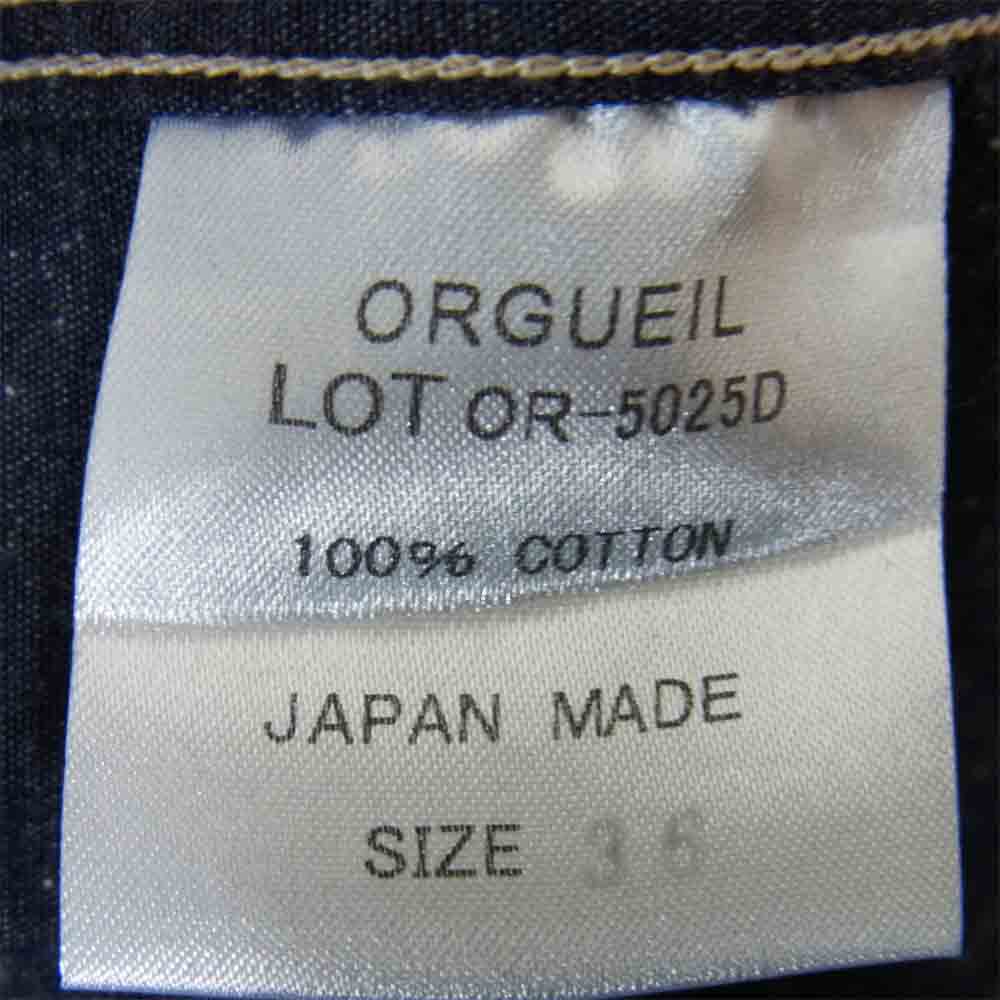 ORGUEIL オルゲイユ OR-5025R Dress Shirt シャンブレー ドレス シャツ インディゴブルー系 36【美品】【中古】