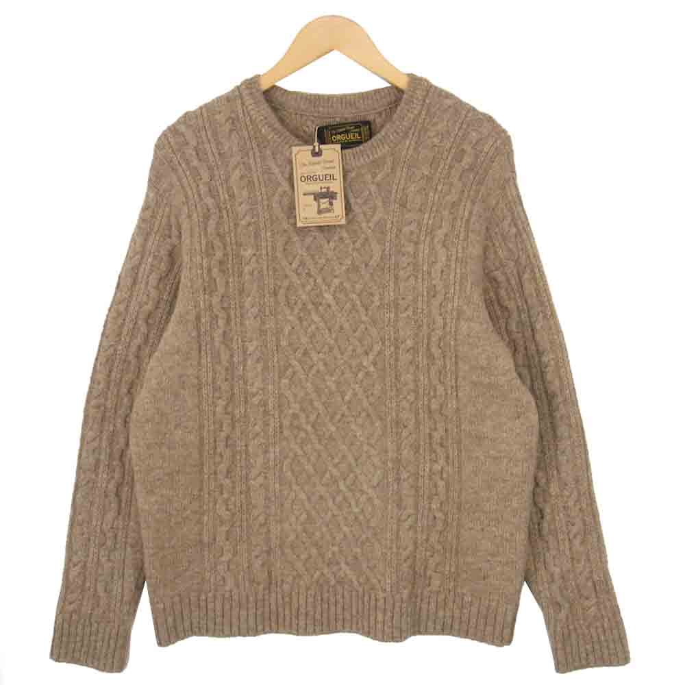 ORGUEIL オルゲイユ OR-4153 Cable Knit Sweater ケーブル セーター ベージュ系 38【美品】【中古】