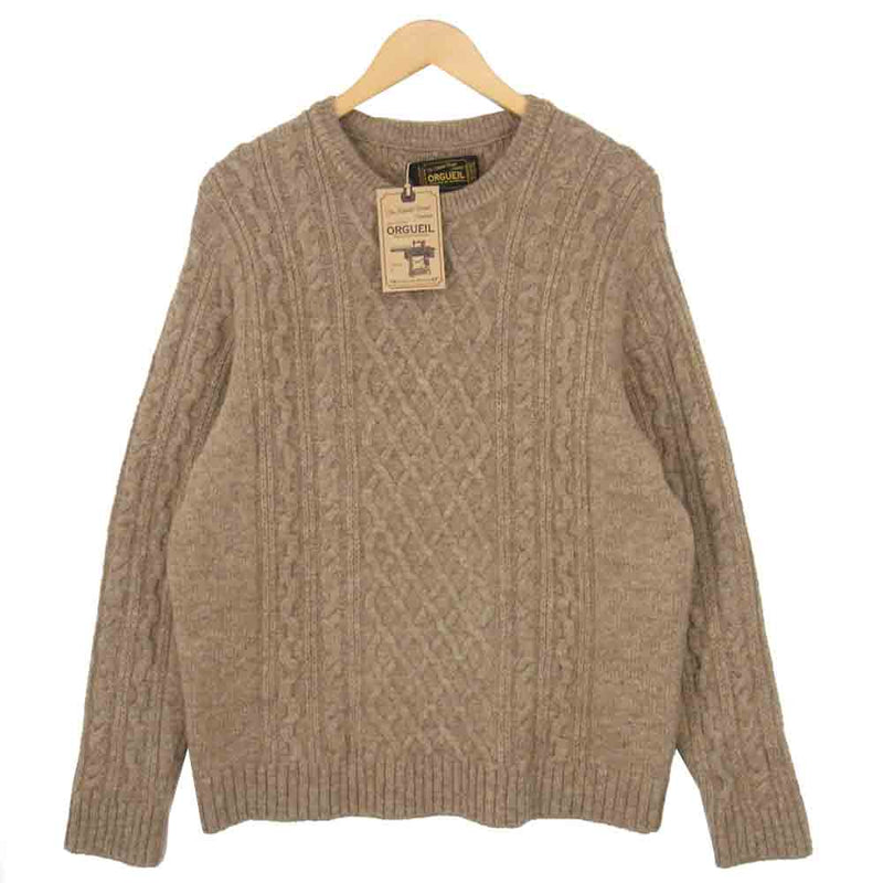 ORGUEIL オルゲイユ OR-4153 Cable Knit Sweater ケーブル セーター ベージュ系 38【美品】【中古】