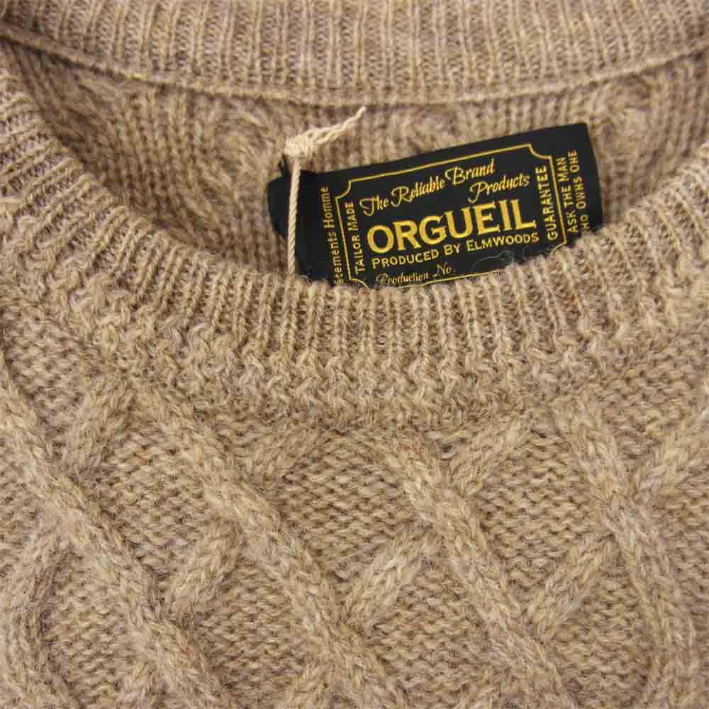 ORGUEIL オルゲイユ OR-4153 Cable Knit Sweater ケーブル セーター ベージュ系 38【美品】【中古】