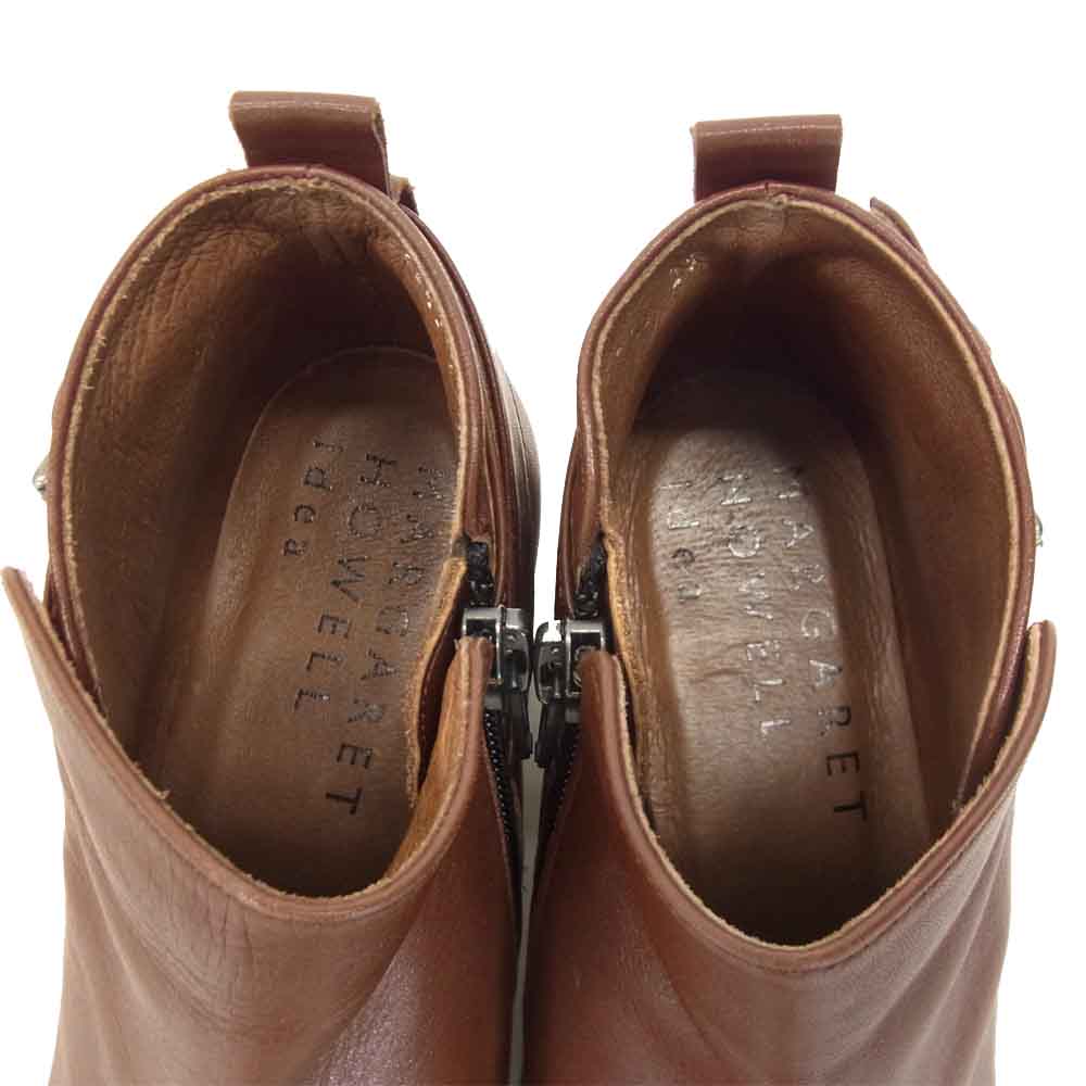 MARGARET HOWELL マーガレットハウエル 2245 ベルト付き ショート ブーツ ブラウン系 23.0cm【中古】