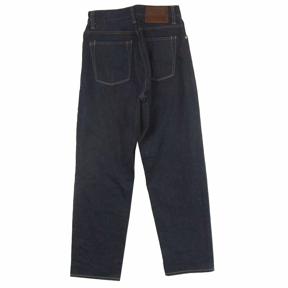 カーキ MIL‐19HPT101 ノンウォッシュ 5ポケット ハイライズ ストレート デニム パンツ インディゴブルー系 1【美品】【中古】