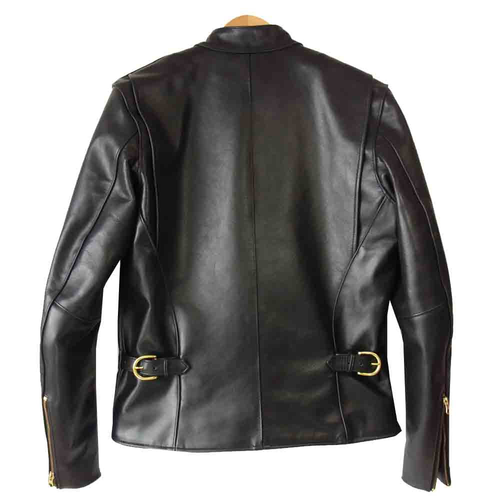 VANSON バンソン Type B フリース ライナー付 シングル ライダース レザー ジャケット ブラック系 38【美品】【中古】