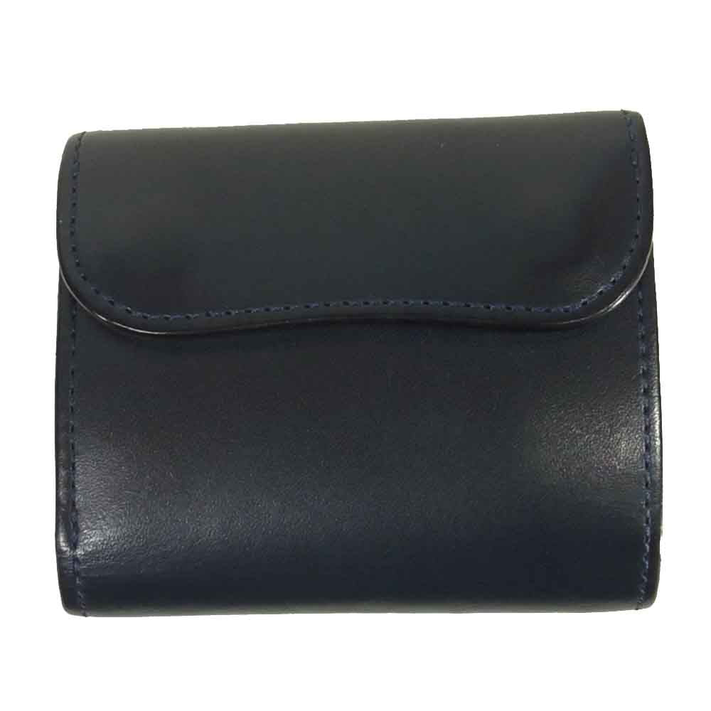 WILDSWANS ワイルドスワンズ ENO イーノ イングリッシュ ブライドル 3つ折り財布 ネイビー系【美品】【中古】
