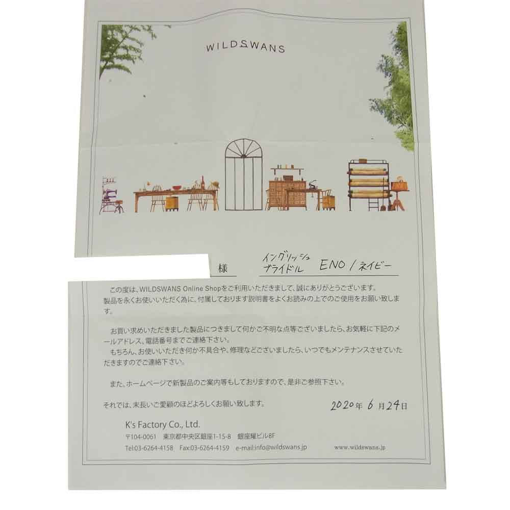 WILDSWANS ワイルドスワンズ ENO イーノ イングリッシュ ブライドル 3つ折り財布 ネイビー系【美品】【中古】