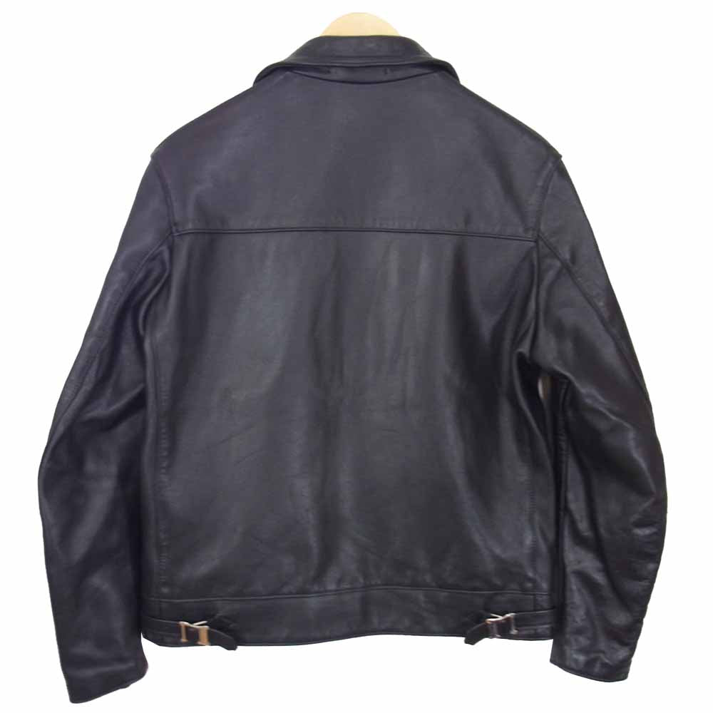 トリプルシックス LJM-9TF 英国製 タイトフィット センタージップ レザー ライダース ジャケット ブラック系 40【美品】【中古】