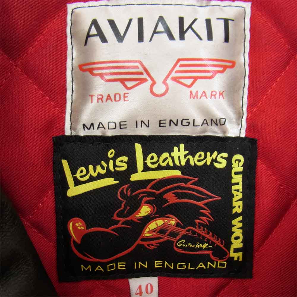 Lewis Leathers ルイスレザー × GUITAR WOLF ギターウルフ 723 MEMPHIS メンフィス ホースレザー ライダース ジャケット ブラック系 40【中古】