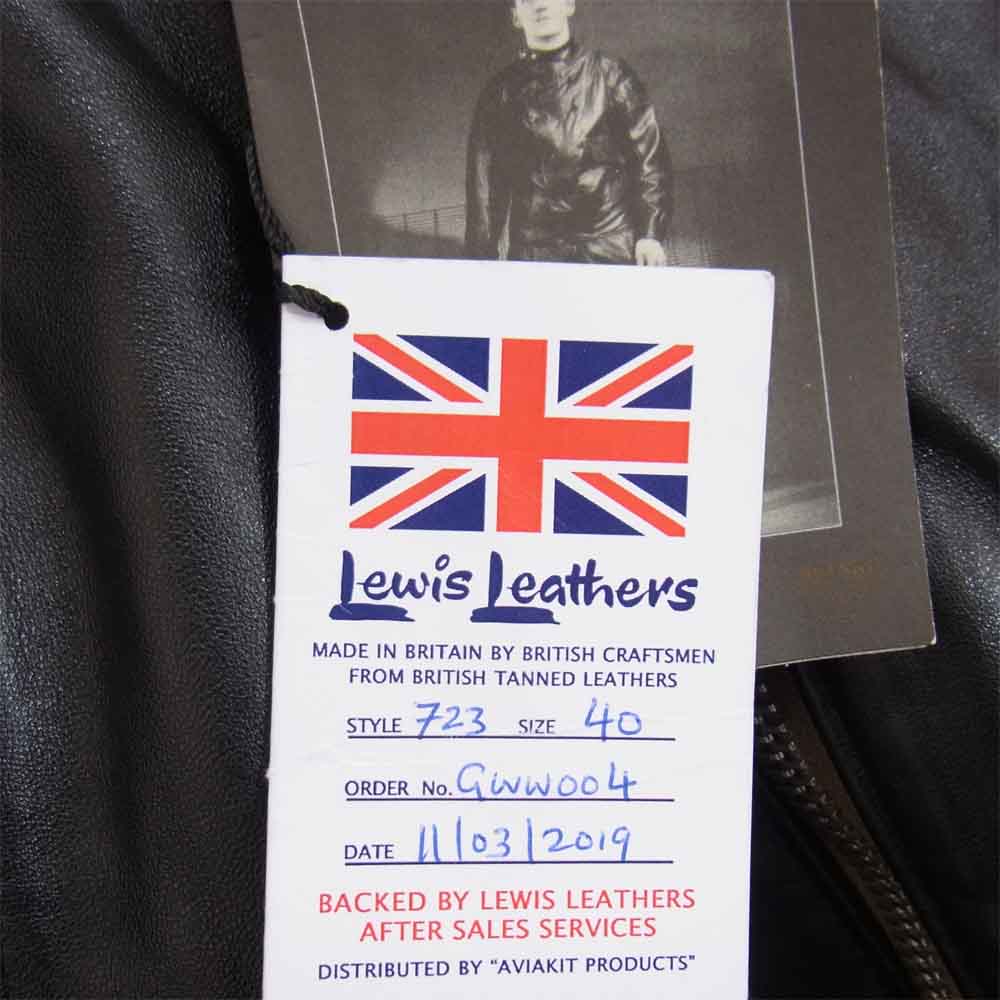 Lewis Leathers ルイスレザー × GUITAR WOLF ギターウルフ 723 MEMPHIS メンフィス ホースレザー ライダース ジャケット ブラック系 40【中古】