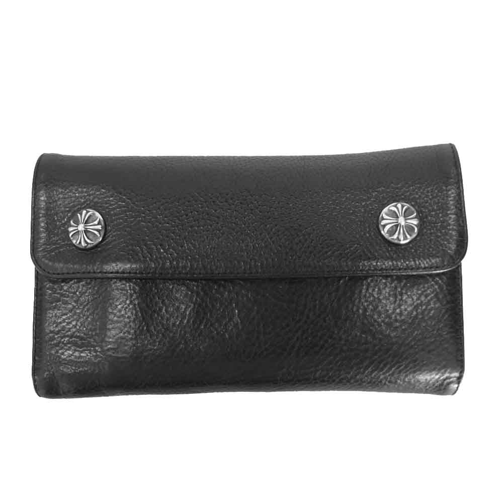 CHROME HEARTS クロムハーツ（原本無） WAVE WALLET ウェーブ ウォレット ブラック系【中古】