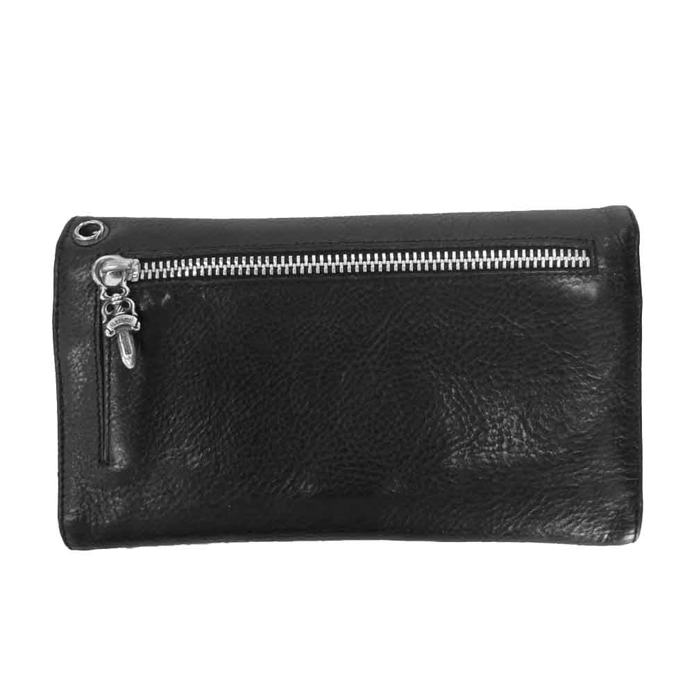 CHROME HEARTS クロムハーツ（原本無） WAVE WALLET ウェーブ ウォレット ブラック系【中古】