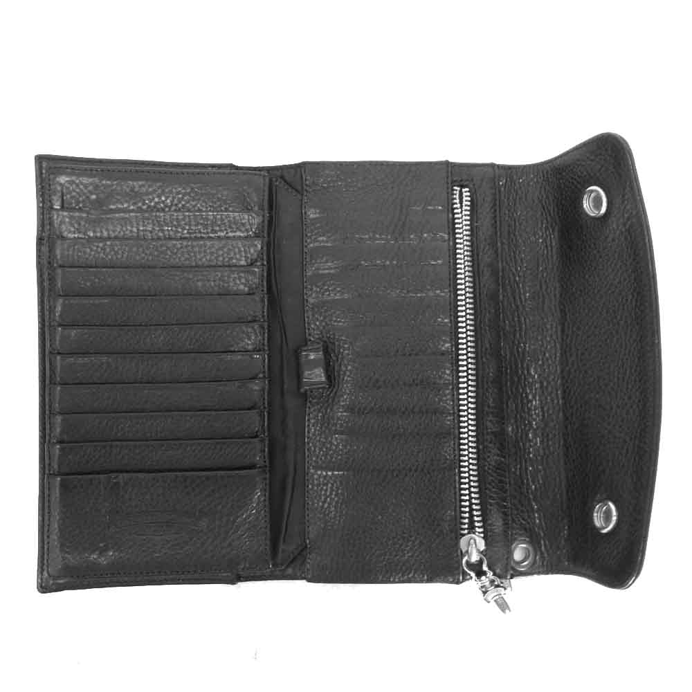 CHROME HEARTS クロムハーツ（原本無） WAVE WALLET ウェーブ ウォレット ブラック系【中古】