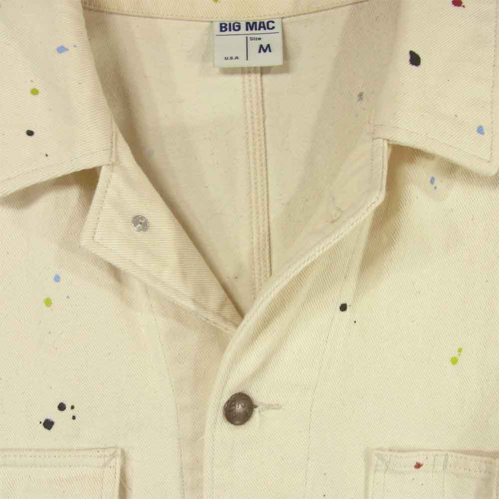 BIG MAC ビッグマック 201-1505 ペイント カバーオール ジャケット コットン 中国製 オフホワイト系 M【中古】