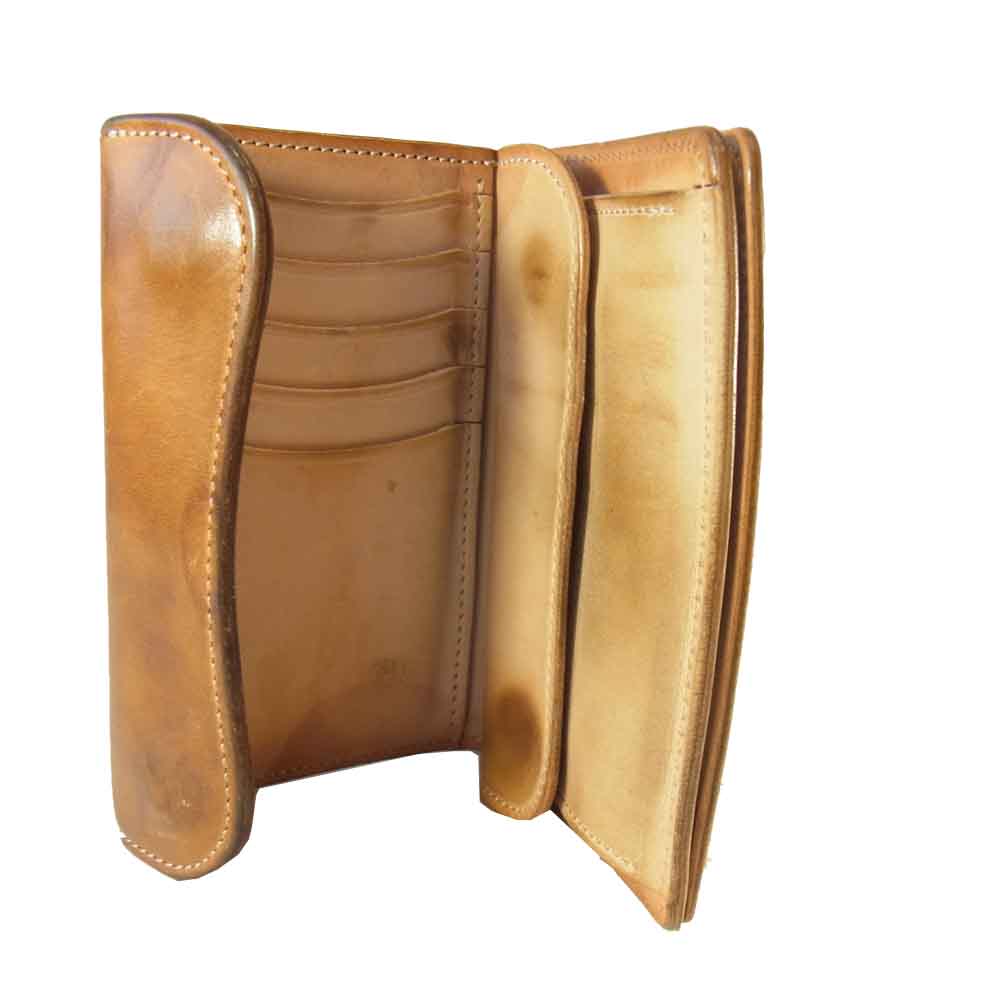 WILDSWANS ワイルドスワンズ byrne バーン ナチュラル レザー ウォレット ベージュ系【中古】