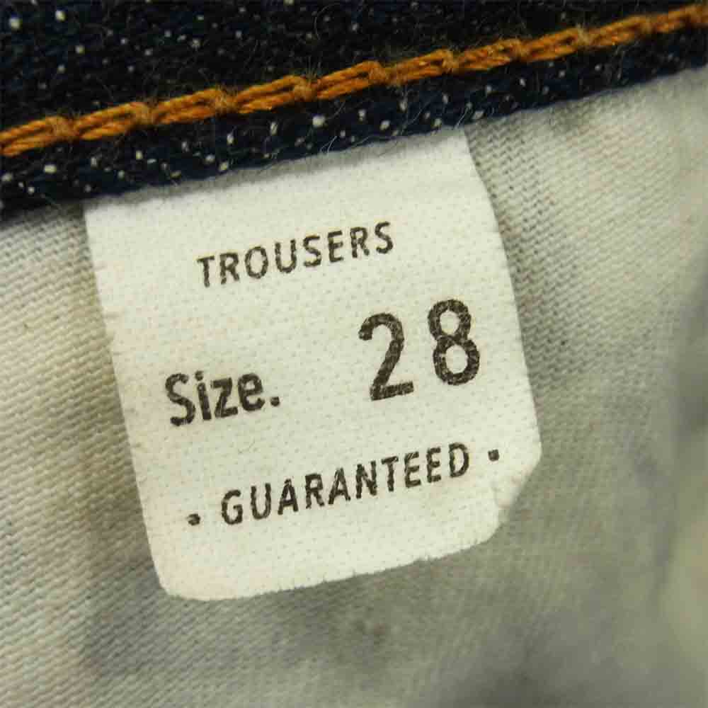 トロフィークロージング 1608 W KNEE NARROW DIRT DENIM 14.5oz セルビッチ デニム パンツ インディゴブルー系 28【中古】