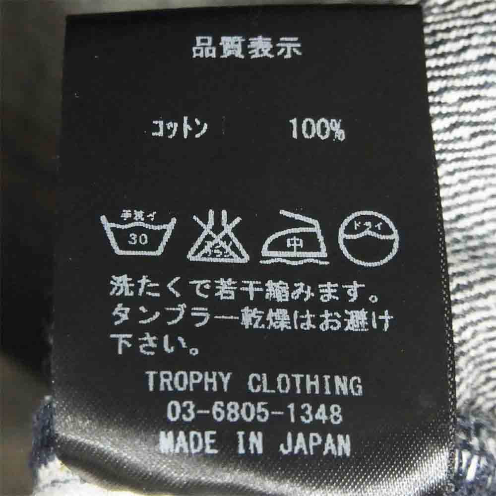 トロフィークロージング 1608 W KNEE NARROW DIRT DENIM 14.5oz セルビッチ デニム パンツ インディゴブルー系 28【中古】