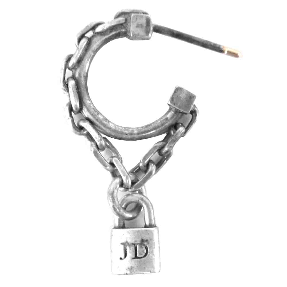 Justin Davis ジャスティンデイビス RITCHIE with LOCK リッチー ウィズ ロック 南京錠 鍵 ピアス シルバー系【中古】