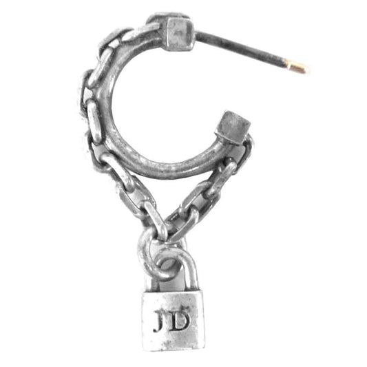 Justin Davis ジャスティンデイビス RITCHIE with LOCK リッチー ウィズ ロック 南京錠 鍵 ピアス シルバー系【中古】