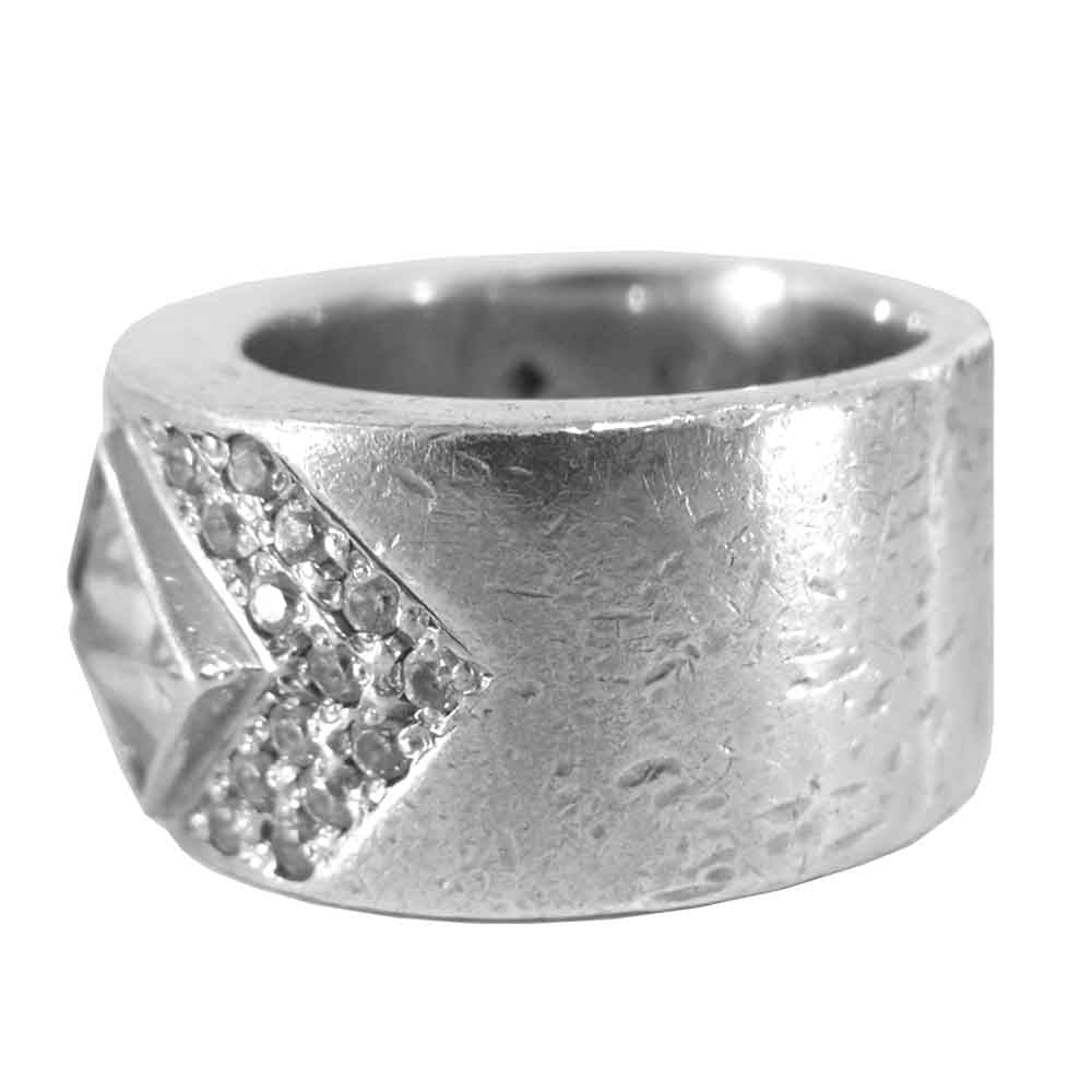 Justin Davis ジャスティンデイビス SRJ541 ギャラ付 Rotten Ring ロットン リング シルバー系 12～13号程度【中古】