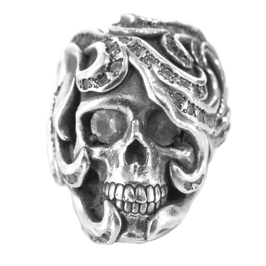 Justin Davis ジャスティンデイビス SRJ520 ANDY RING アンディ スカル リング シルバー系 17～18号程度【中古】