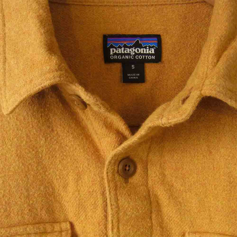 patagonia パタゴニア 16年製 54130 L/S Fjord Flannel Shirt フィヨルド フランネル シャツ イエロー系 S【中古】