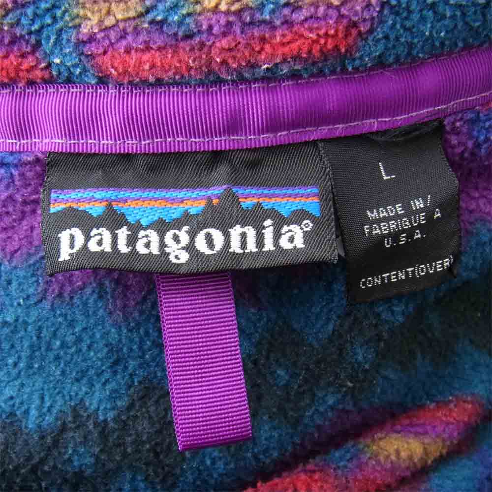 patagonia パタゴニア 25205 90s 雪無しタグ ネイティブ柄 スナップT フリース プルオーバー ジャケット マルチカラー系 L【中古】