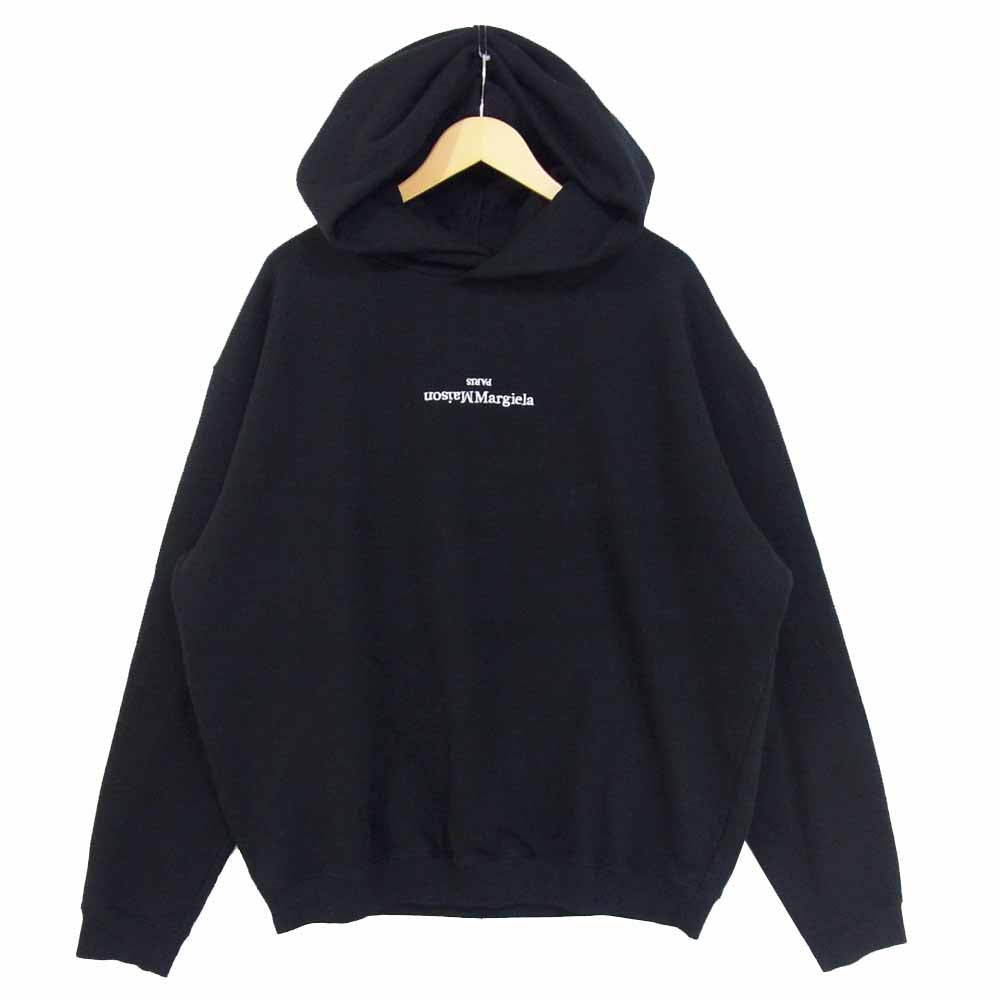MAISON MARGIELA メゾンマルジェラ S50GU0149 20AW 反転ロゴ ステッチ オーバーサイズ プルオーバー パーカー ブラック系 48【美品】【中古】