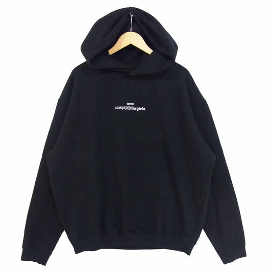 MAISON MARGIELA メゾンマルジェラ S50GU0149 20AW 反転ロゴ ステッチ オーバーサイズ プルオーバー パーカー ブラック系 48【美品】【中古】