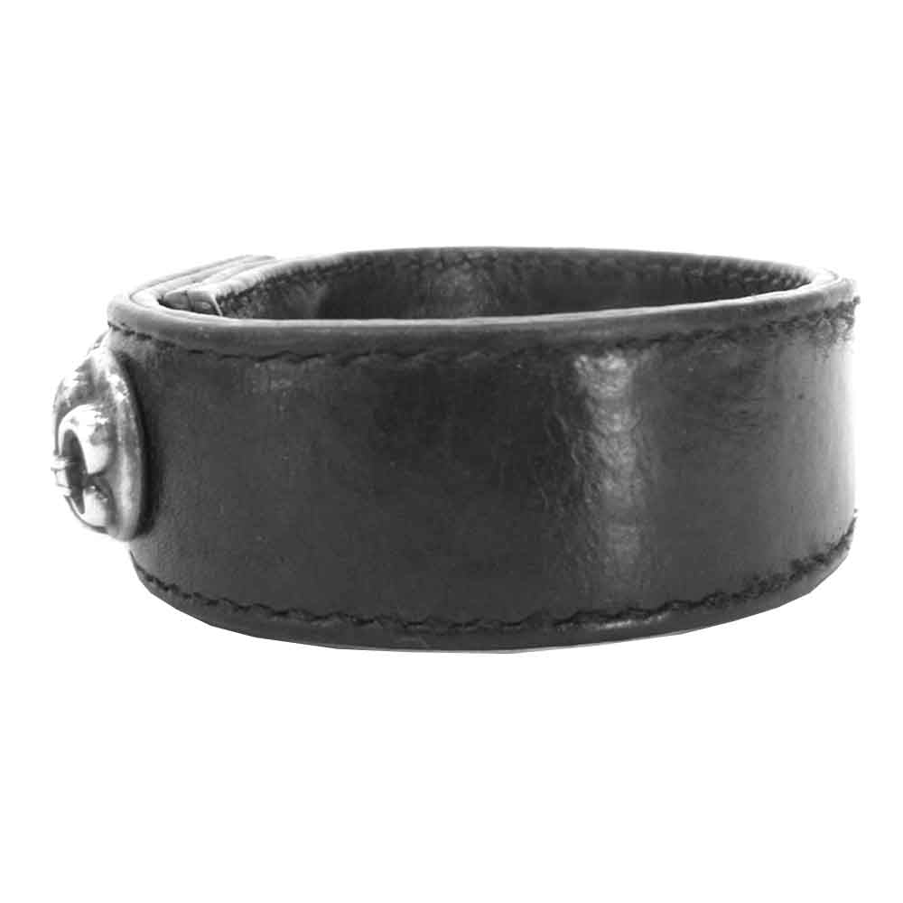 CHROME HEARTS クロムハーツ（原本有） 3B 2SNAP レザー ブレスレット ブラック系【中古】