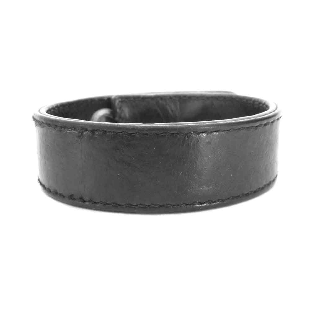 CHROME HEARTS クロムハーツ（原本有） 3B 2SNAP レザー ブレスレット ブラック系【中古】