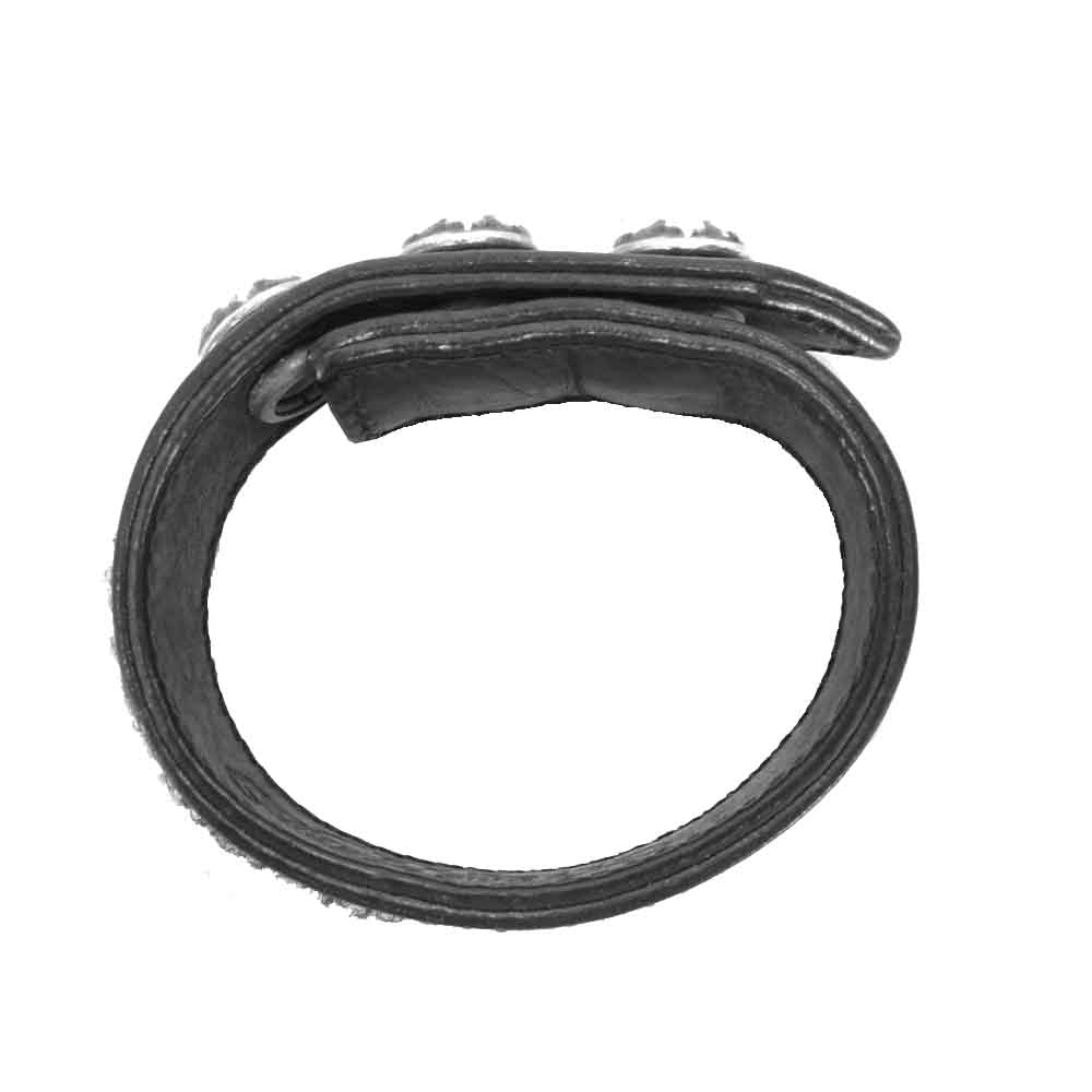 CHROME HEARTS クロムハーツ（原本有） 3B 2SNAP レザー ブレスレット ブラック系【中古】