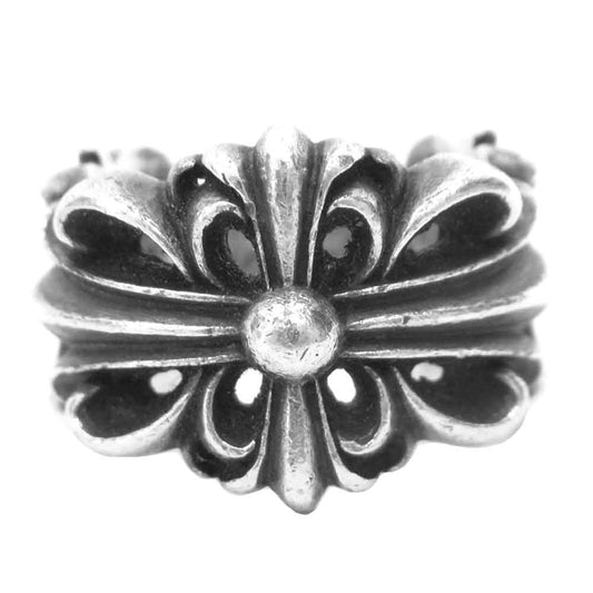 CHROME HEARTS クロムハーツ（原本無） ダブル フローラル クロス リング シルバー系【中古】