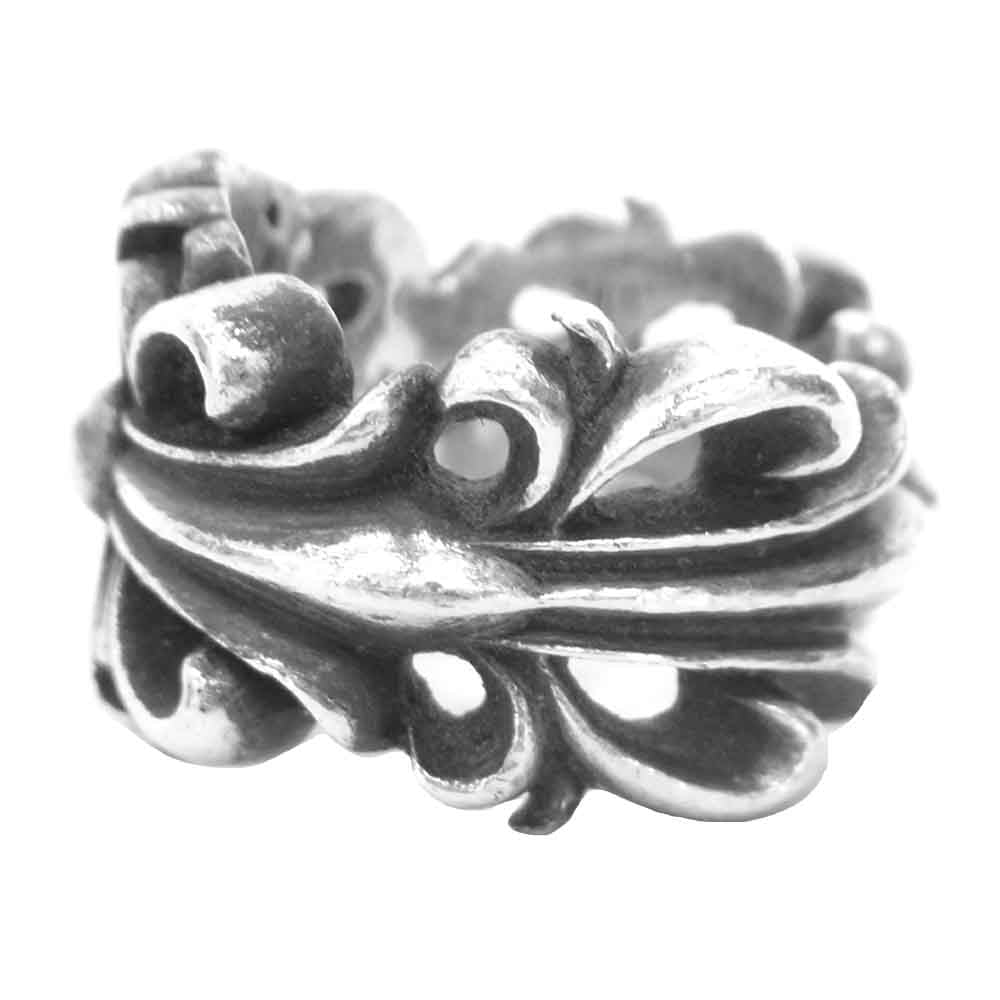 CHROME HEARTS クロムハーツ（原本無） ダブル フローラル クロス リング シルバー系【中古】