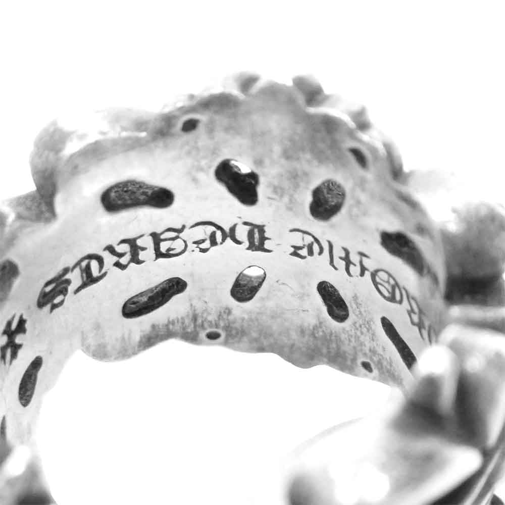 CHROME HEARTS クロムハーツ（原本無） ダブル フローラル クロス リング シルバー系【中古】