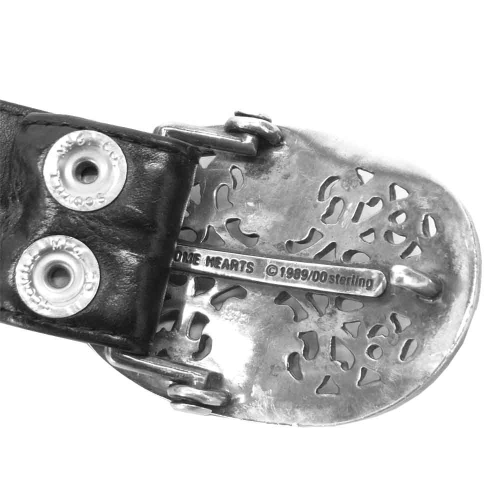 CHROME HEARTS クロムハーツ（原本無） クラシック オーバル クロス バックル レザー ベルト ブラック系 36【中古】