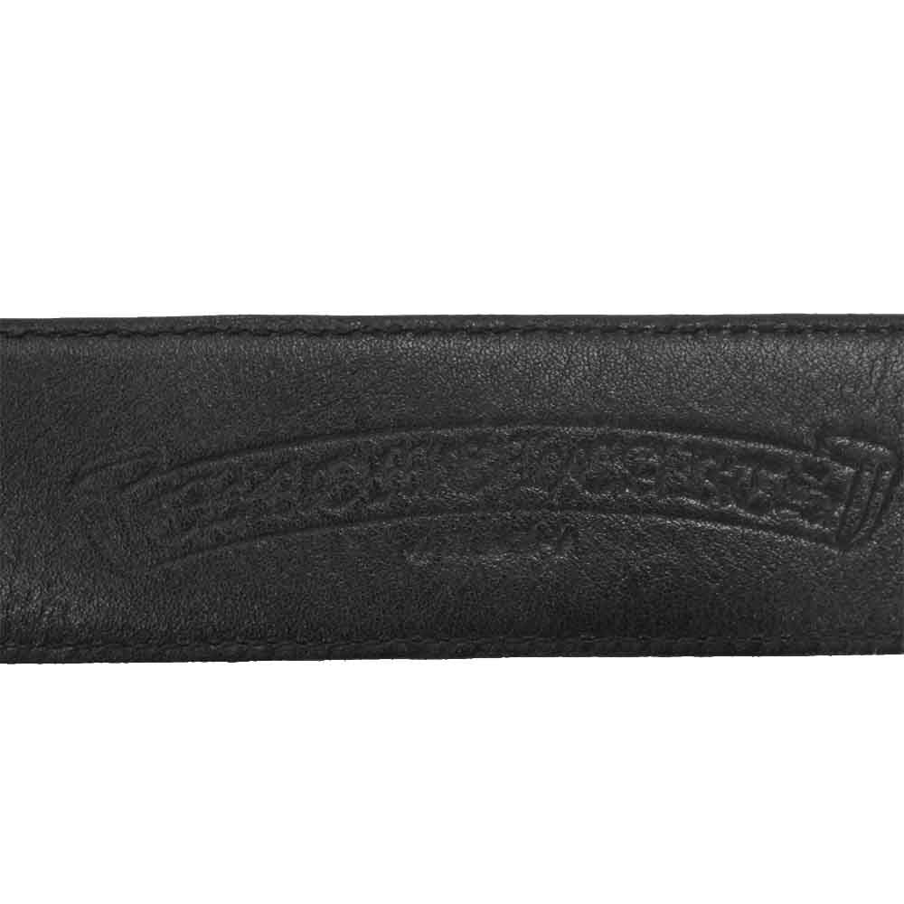 CHROME HEARTS クロムハーツ（原本無） クラシック オーバル クロス バックル レザー ベルト ブラック系 36【中古】