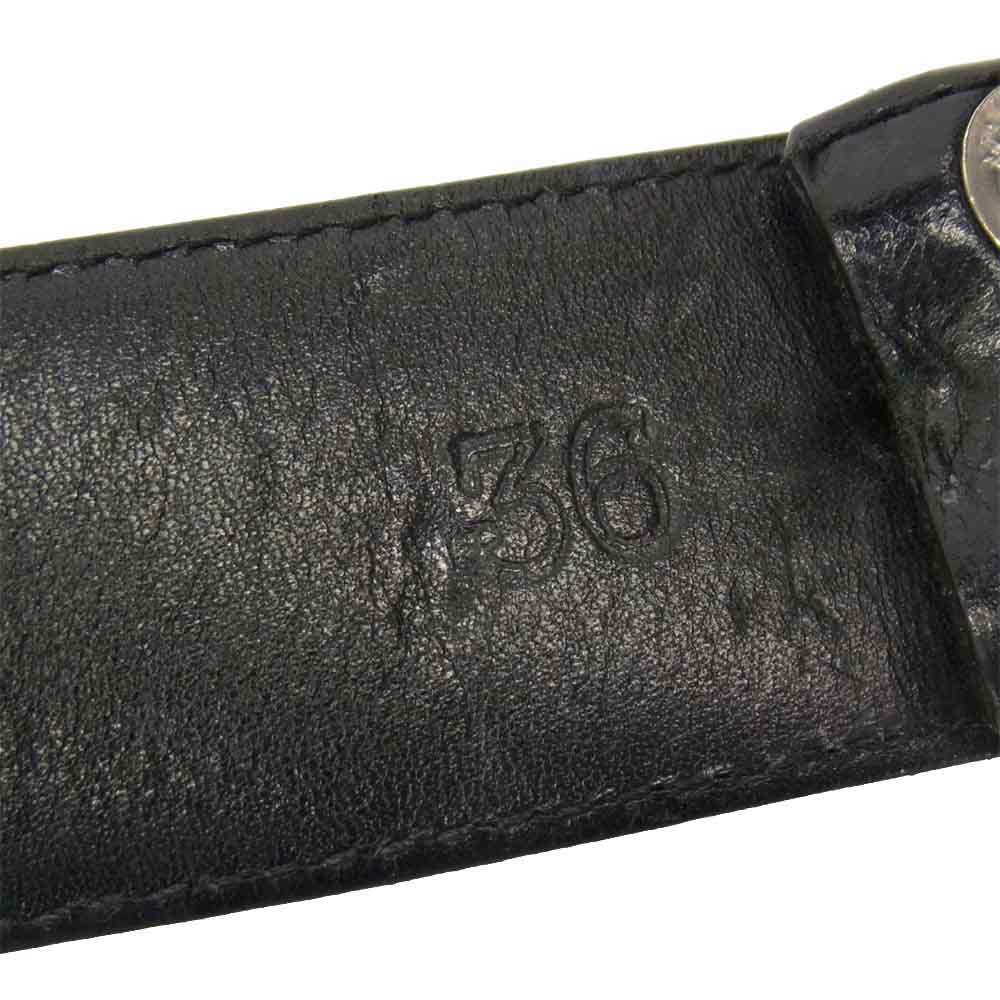 CHROME HEARTS クロムハーツ（原本無） クラシック オーバル クロス バックル レザー ベルト ブラック系 36【中古】