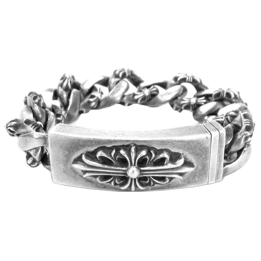 CHROME HEARTS クロムハーツ（原本無） フローラル ID ファンシー リンク ブレスレット シルバー系【中古】