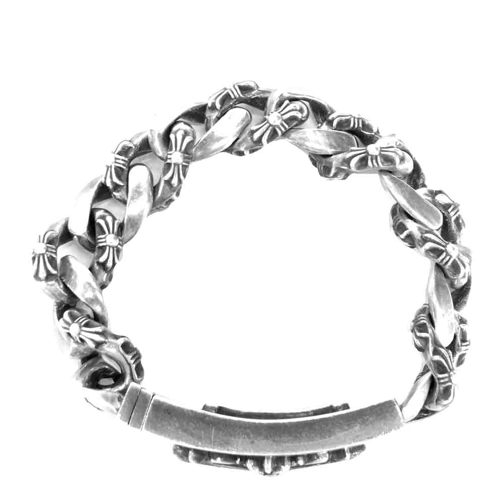 CHROME HEARTS クロムハーツ（原本無） フローラル ID ファンシー リンク ブレスレット シルバー系【中古】