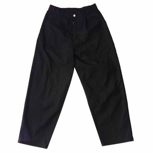 GRAPHPAPER グラフペーパー GM204-40235B 直営店限定 High Count Weather Two Tuck Pants ハイカウント ウェザー ツータック パンツ ブラック系 1【中古】