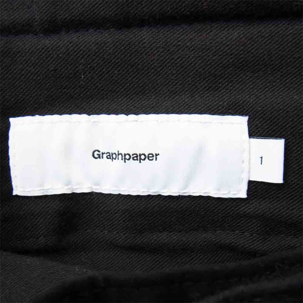 GRAPHPAPER グラフペーパー GM204-40235B 直営店限定 High Count Weather Two Tuck Pants ハイカウント ウェザー ツータック パンツ ブラック系 1【中古】