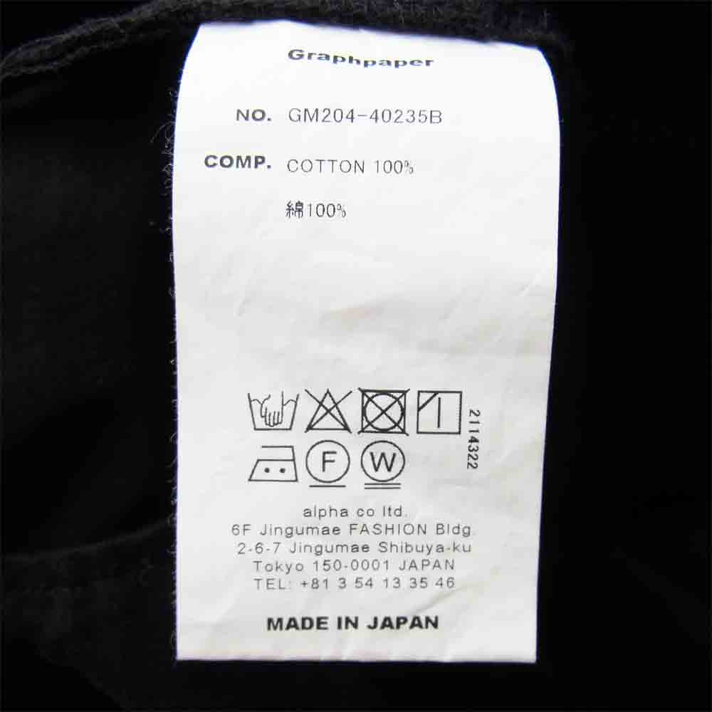GRAPHPAPER グラフペーパー GM204-40235B 直営店限定 High Count Weather Two Tuck Pants ハイカウント ウェザー ツータック パンツ ブラック系 1【中古】