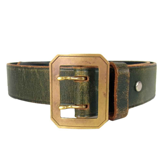 MADE IN GM JAPAN メイドインジーエムジャパン BRIDLE LEATHER BELT ブライドルレザーベルト グリーン系【中古】
