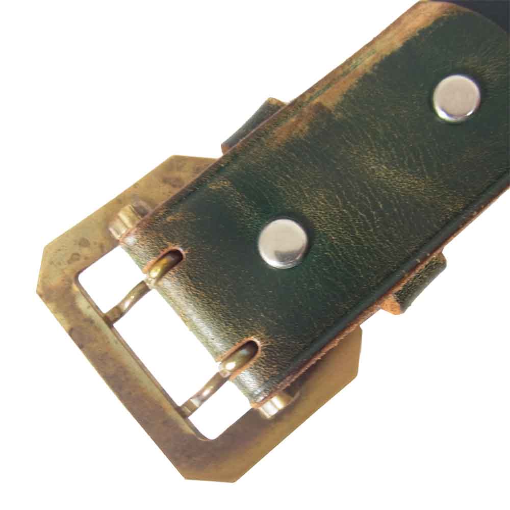 MADE IN GM JAPAN メイドインジーエムジャパン BRIDLE LEATHER BELT ブライドルレザーベルト グリーン系【中古】
