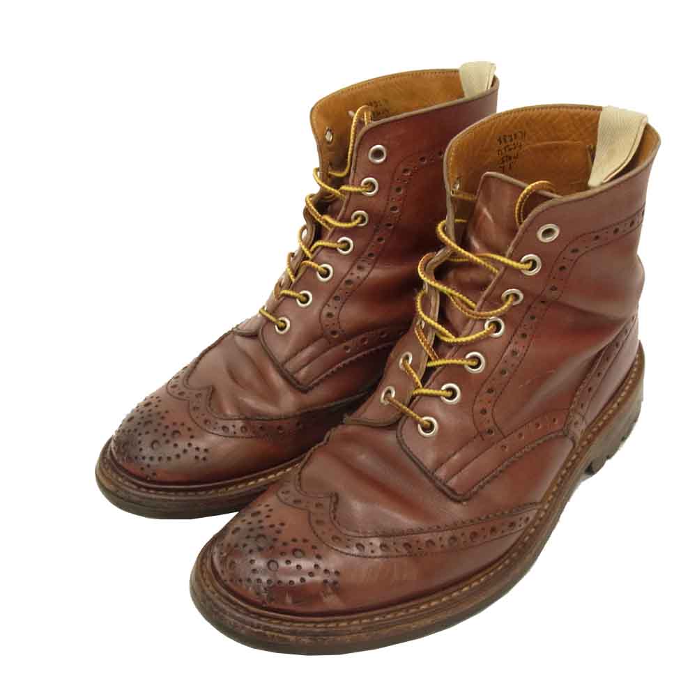 Tricker's トリッカーズ 5634 STOW ストウ カントリー ブーツ × Kurt Geiger カートガイガー  レッド系 7.5【中古】