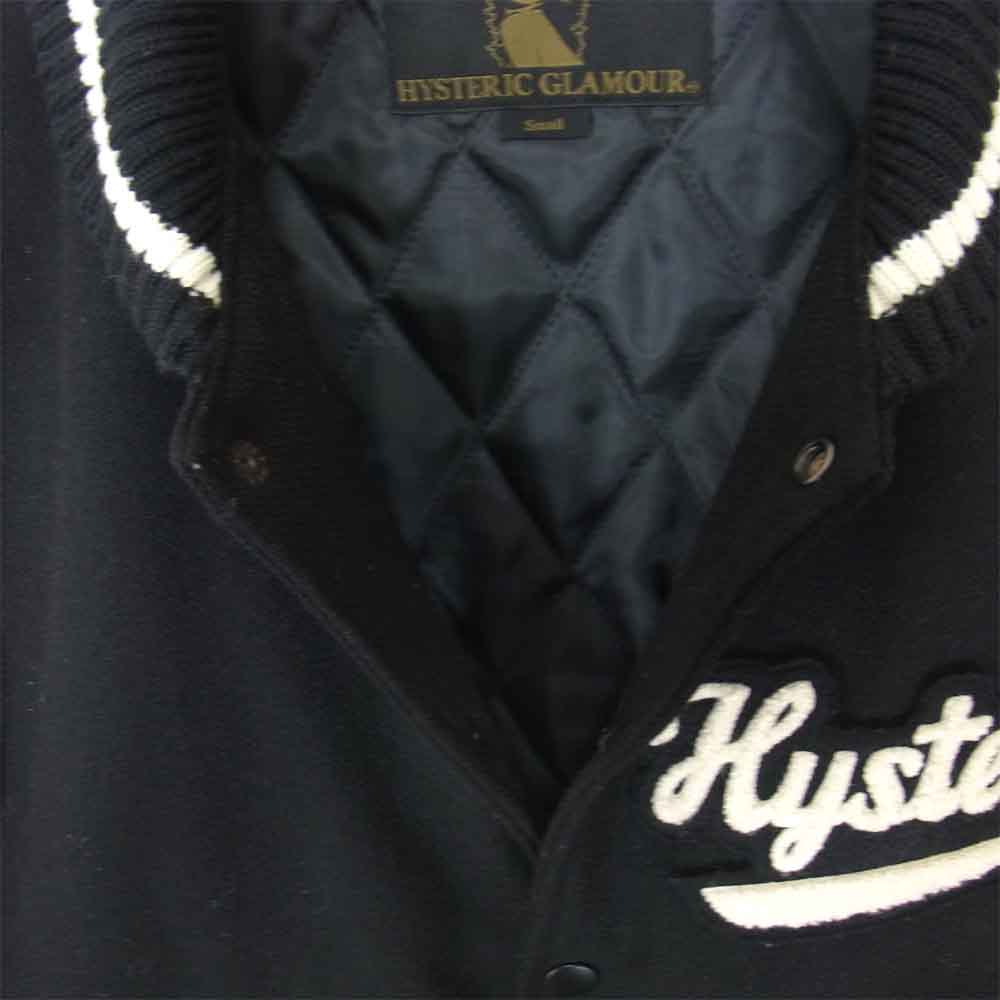 HYSTERIC GLAMOUR ヒステリックグラマー 12AW 0224AB05 袖レザー 中綿入り ワッペン スタジャン ブラック系 S【中古】