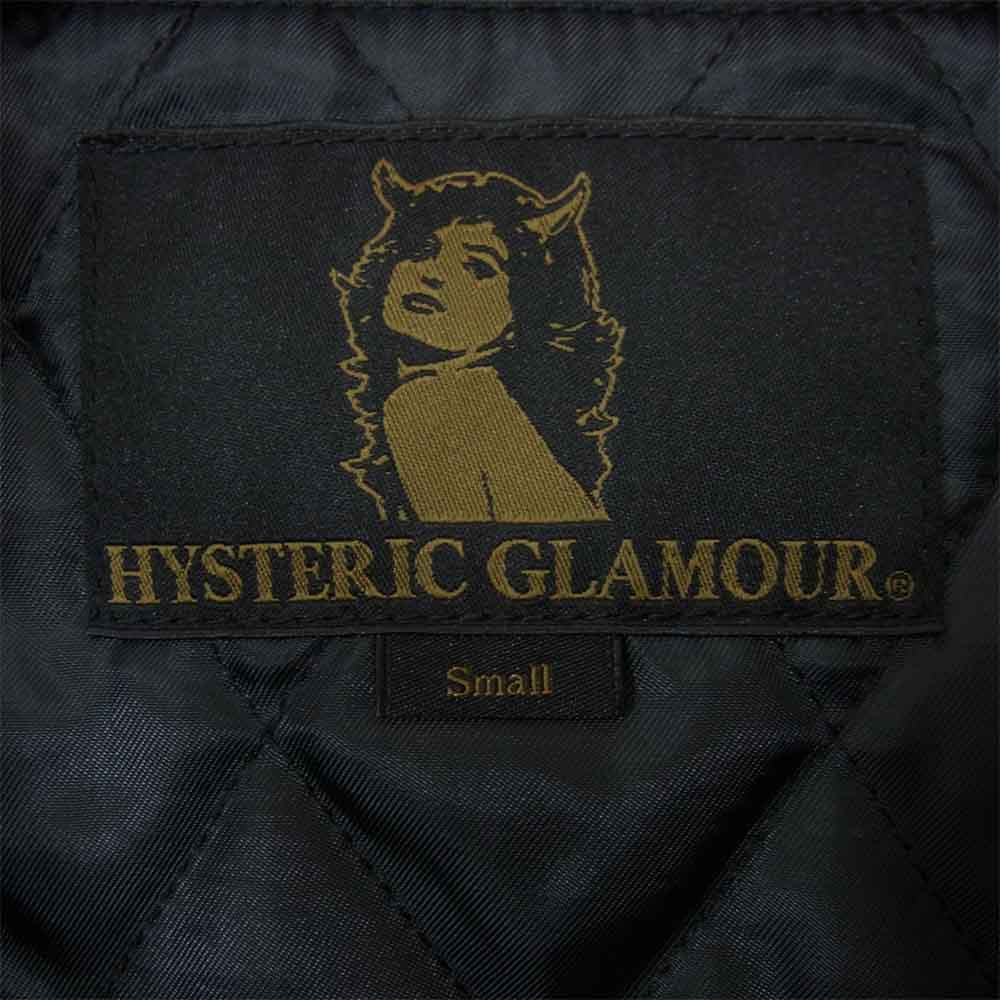 HYSTERIC GLAMOUR ヒステリックグラマー 12AW 0224AB05 袖レザー 中綿入り ワッペン スタジャン ブラック系 S【中古】