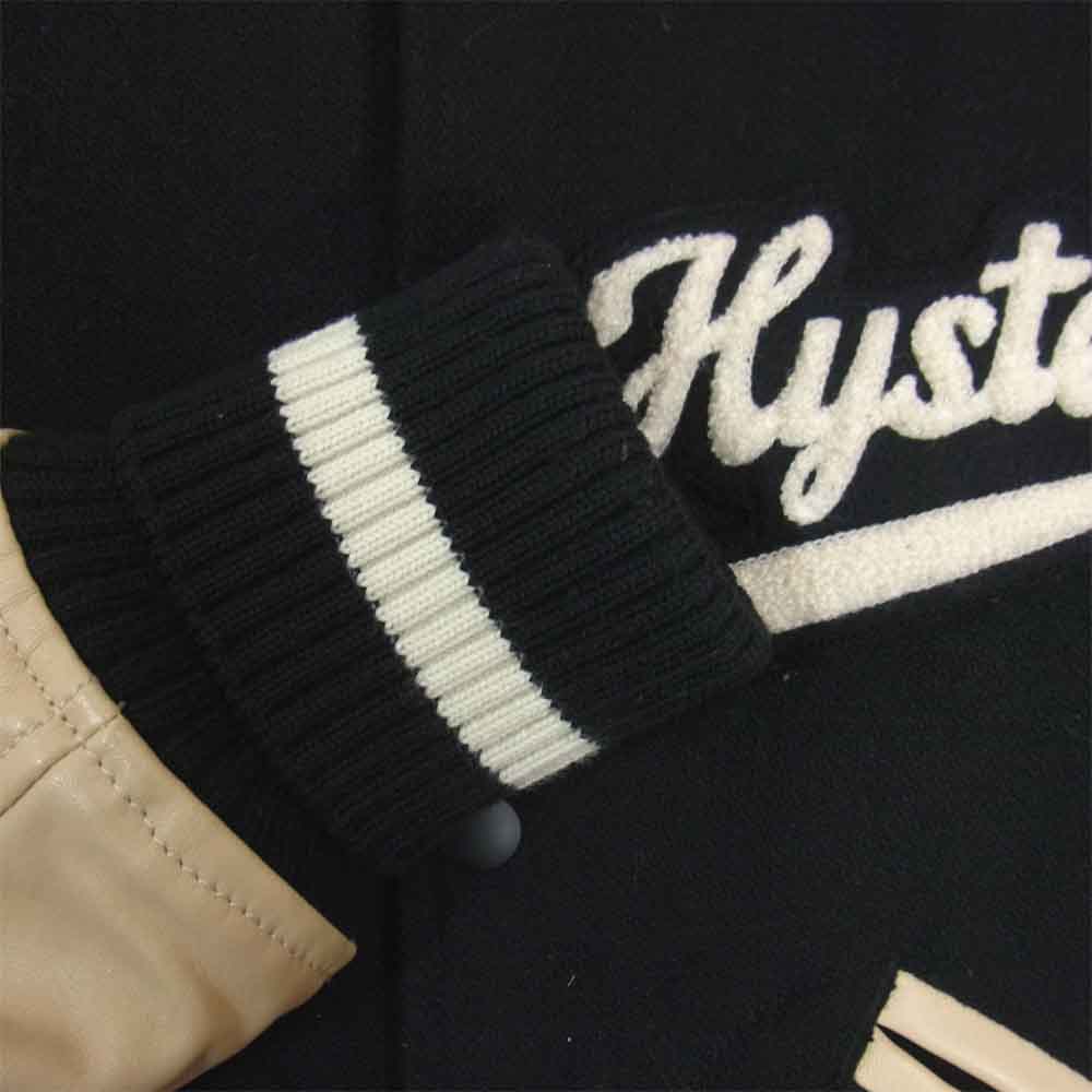 HYSTERIC GLAMOUR ヒステリックグラマー 12AW 0224AB05 袖レザー 中綿入り ワッペン スタジャン ブラック系 S【中古】