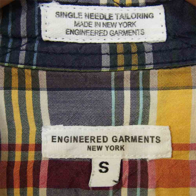 Engineered Garments エンジニアードガーメンツ マドラスチェック ボタンダウン ワーク シャツ ブルー系 S【中古】