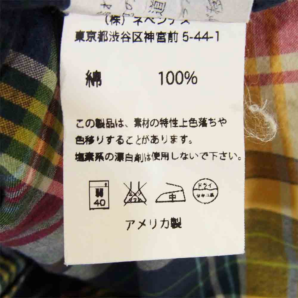 Engineered Garments エンジニアードガーメンツ マドラスチェック ボタンダウン ワーク シャツ ブルー系 S【中古】